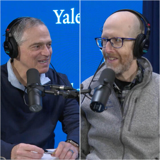 Harlan Krumholz and Howard Forman in the studio