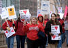 Teachers protesting Wisconsin governor Scott Walker's proposal to eliminate collective bargaining for state workers, in 2010. Photo: Mark Hirsch/Getty Images.