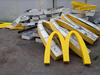A pile of broken McDonald's signs