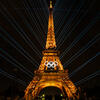 Eiffel Tower with Olympic rings