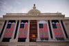 The U.S. Capitol, decorated for Inauguration Day